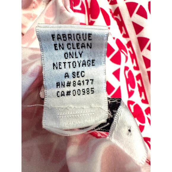 DIANE VON FURSTENBERG Silk Wrap Dress Size 2 Red and White - Picture 5 of 6